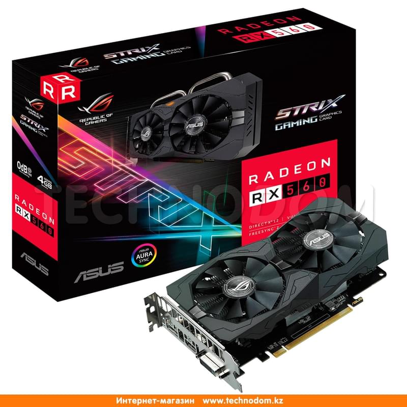 Видеокарта Asus RADEON RX560 ROG Strix Gaming 4Gb 128bit GDDR5 (ROG-STRIX-RX560-4G-GAMING) - фото #7, Technodom.kz