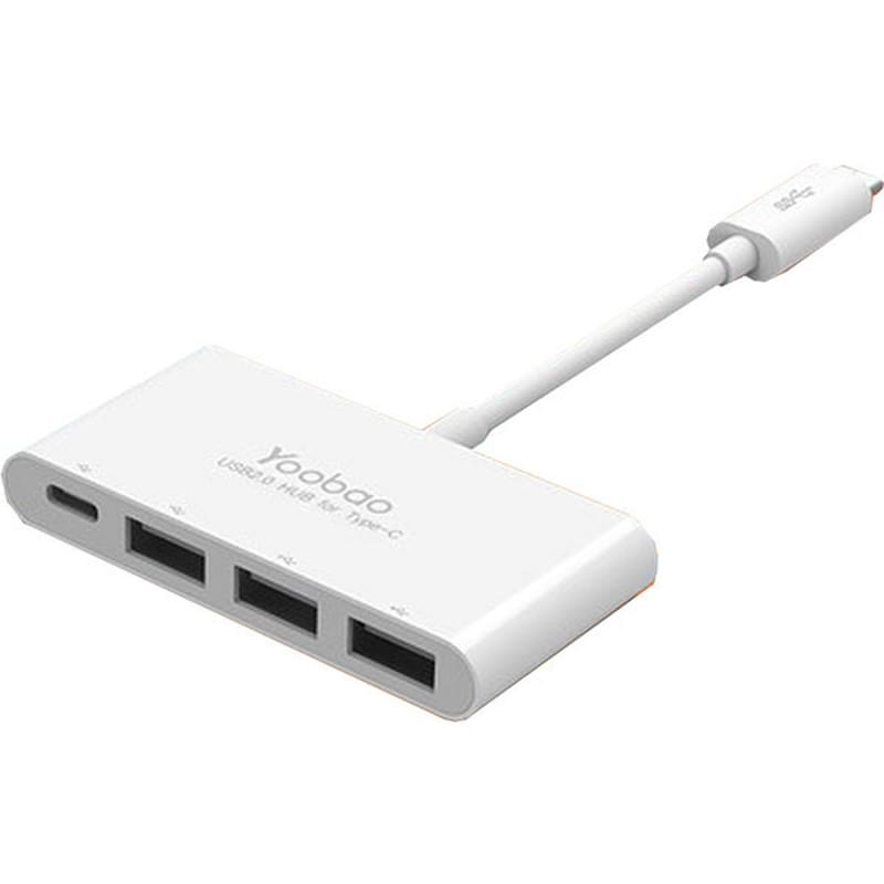 Адаптер USB Type-C to 3*USB3.0, 1*Type-C, Yoobao, Белый (H1C3A) - фото #0, Technodom.kz