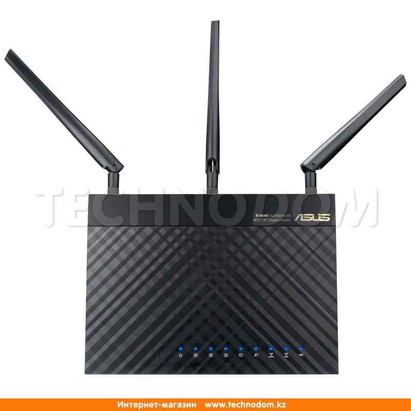 Беспроводной маршрутизатор, Asus RT-AC66U, 4*LAN 1 Гбит/с, 2*USB, 450/1300Mbps (RT-AC66U) - фото #2, Technodom.kz