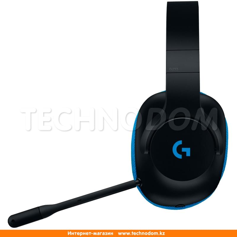 Гарнитура игровая накладная Logitech G233 PRODIGY, Black/Cyan, 981-000703 - фото #1, Technodom.kz