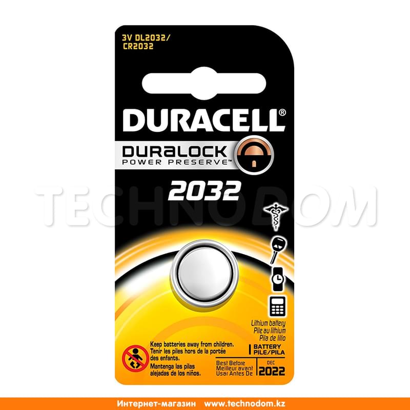 Батарейка CR2032 1шт Duracell (DL2032/CR2032) - фото #0, Technodom.kz