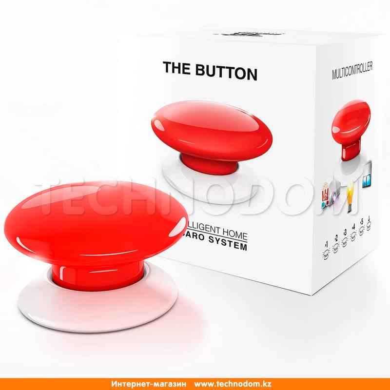 Кнопка управления Fibaro Button Z-Wave (КРАСНАЯ) - фото #0, Technodom.kz