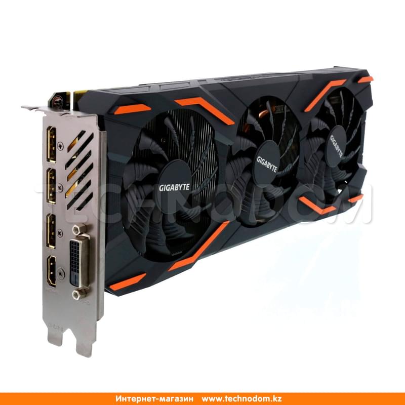 Видеокарта Gigabyte GTX 1080 8Gb WINDFORCE 3X 256bit/G5X DVI-D+HDMI+3DP WF3 (GV-N1080WF3OC-8GD) - фото #0, Technodom.kz