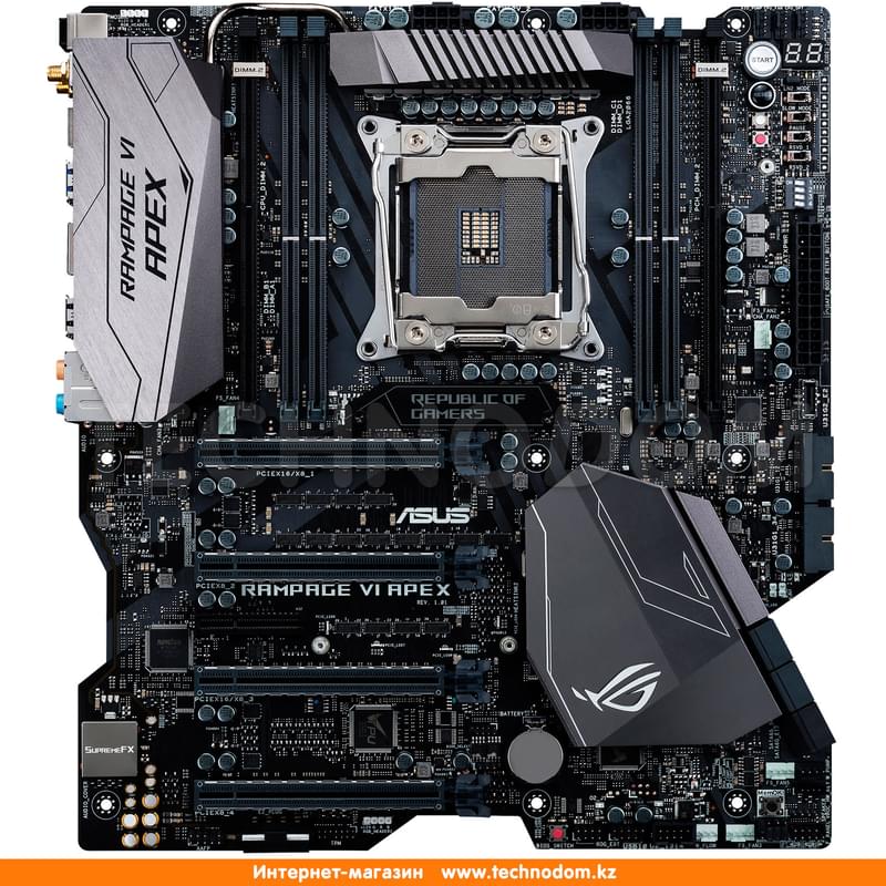 Материнская плата Asus RAMPAGE VI APEX X299 LGA2066 4DDR4 PCI-E 4x16 1x1 eATX - фото #0, Technodom.kz
