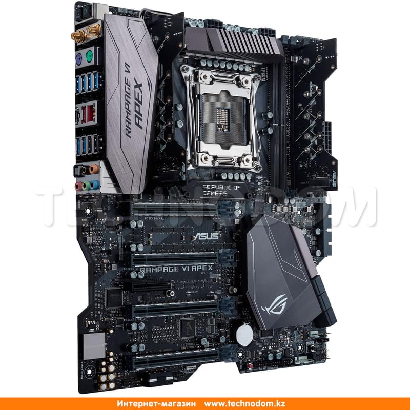 Материнская плата Asus RAMPAGE VI APEX X299 LGA2066 4DDR4 PCI-E 4x16 1x1 eATX - фото #1, Technodom.kz