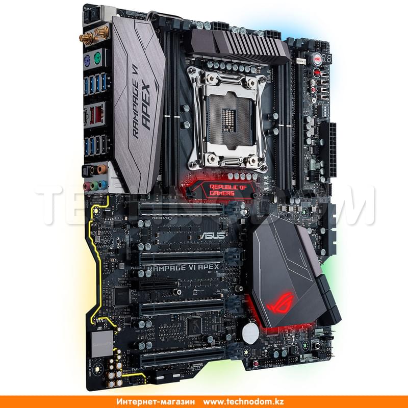 Материнская плата Asus RAMPAGE VI APEX X299 LGA2066 4DDR4 PCI-E 4x16 1x1 eATX - фото #6, Technodom.kz