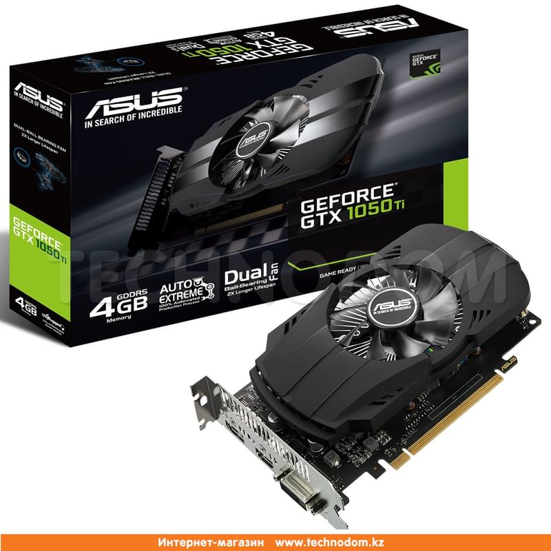 Asus GeForce GTX 1050Ti Phoenix 4Gb 128bit G5 HDMI DP DVI D PH GTX1050TI 4G