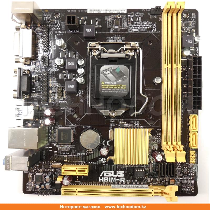 Материнская плата Asus H81M-R LGA1150 2DDR3 PCI-E 1x16 1x1 (DVI-D+VGA) mATX - фото #2, Technodom.kz
