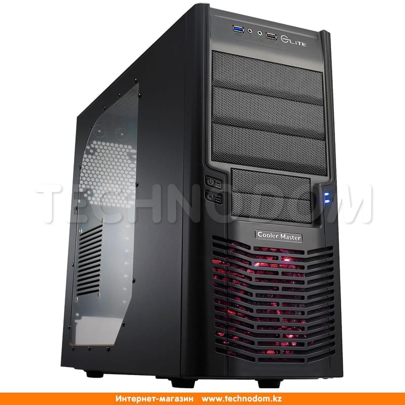 ПК корпус Cooler Master Elite 430 ATX Mid Tower, USB 1*3.0/2.0 HD-Audio+Mic (RC-430-KWN6) - фото #0, Technodom.kz