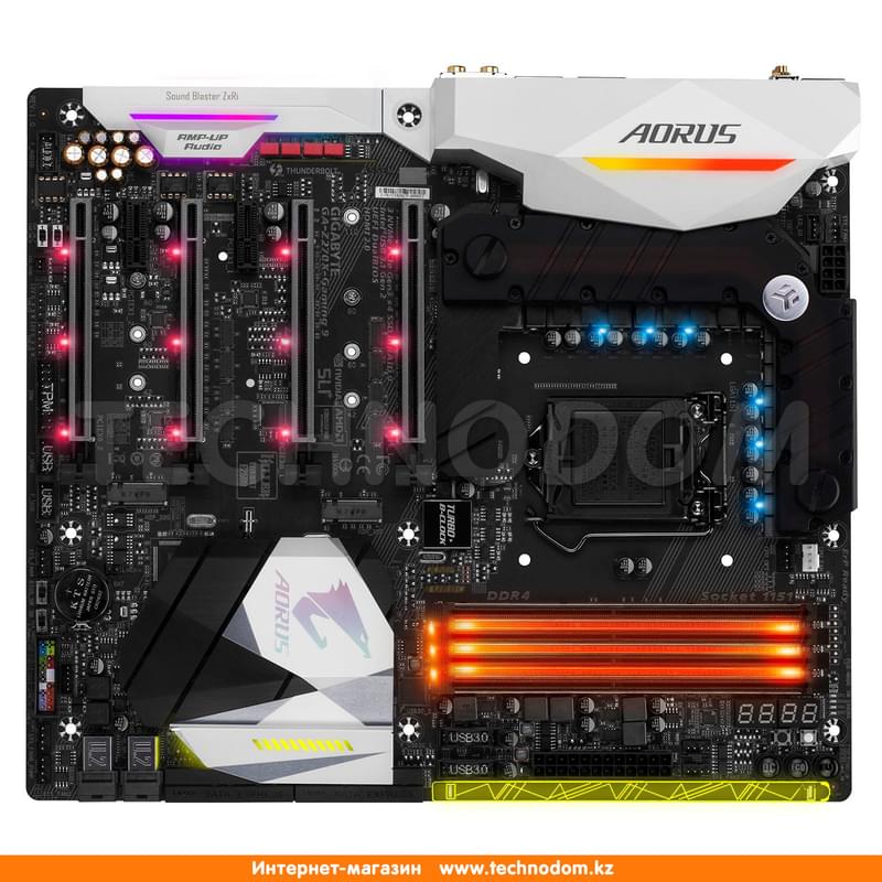 Материнская плата Gigabyte AORUS GA-Z270X-Gaming 9 r.1 LGA1151 4DDR4 PCI-E 4x16 2x1 (HDMI+DP) ATX - фото #1, Technodom.kz