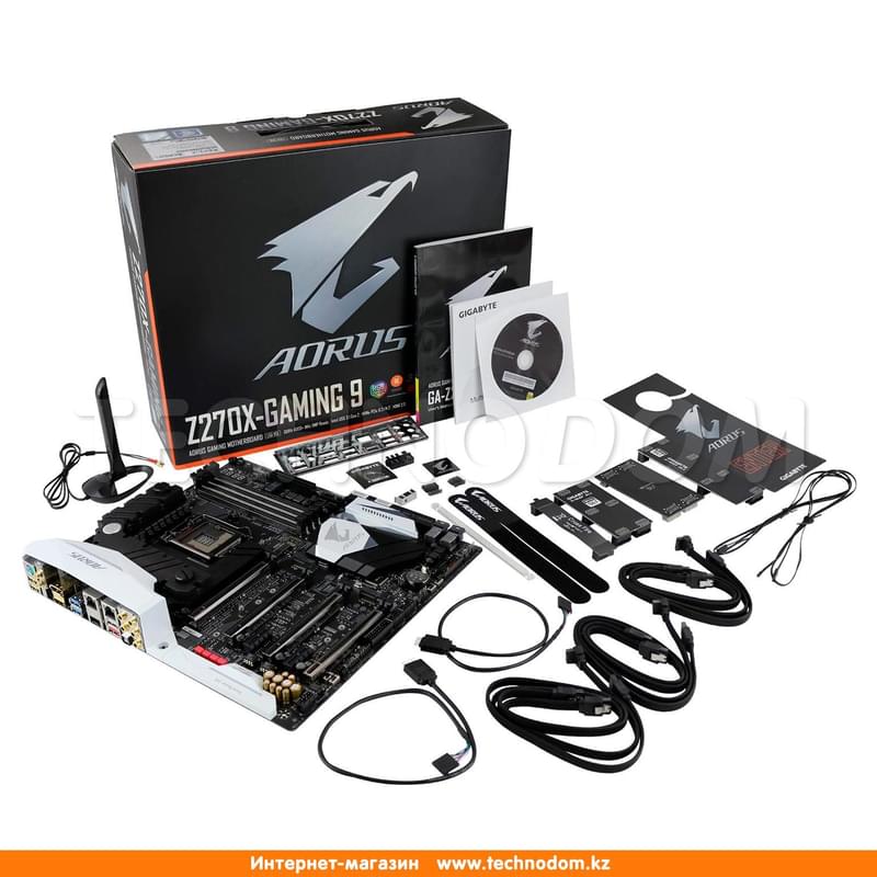 Материнская плата Gigabyte AORUS GA-Z270X-Gaming 9 r.1 LGA1151 4DDR4 PCI-E 4x16 2x1 (HDMI+DP) ATX - фото #4, Technodom.kz