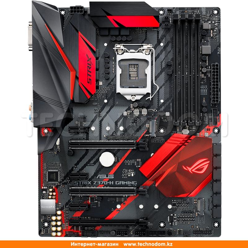 Материнская плата Asus ROG STRIX Z370-H Gaming LGA1151 4DDR4 PCI-E 3x16 3x1 (HDMI+DVI-D) ATX - фото #0, Technodom.kz