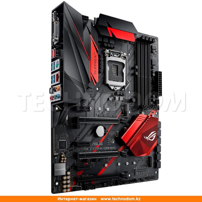 Материнская плата Asus ROG STRIX Z370-H Gaming LGA1151 4DDR4 PCI-E 3x16 3x1 (HDMI+DVI-D) ATX - фото #1, Technodom.kz
