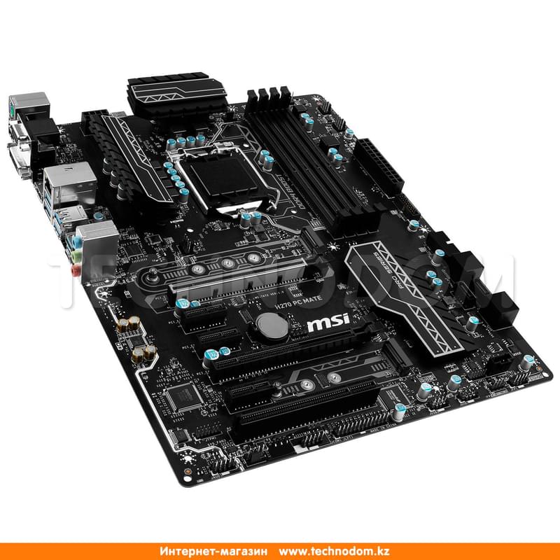 Материнская плата MSI H270 PC Mate LGA1151 4DDR4 PCI-E 2x16 3x1 (HDMI+DVI-D+VGA) ATX - фото #2, Technodom.kz