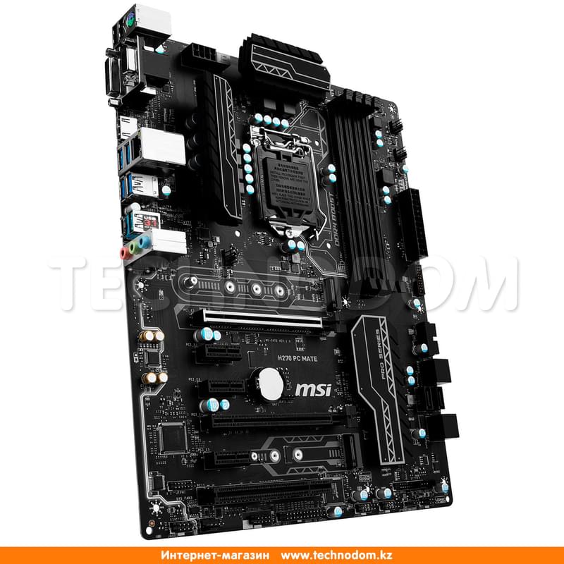 Материнская плата MSI H270 PC Mate LGA1151 4DDR4 PCI-E 2x16 3x1 (HDMI+DVI-D+VGA) ATX - фото #4, Technodom.kz