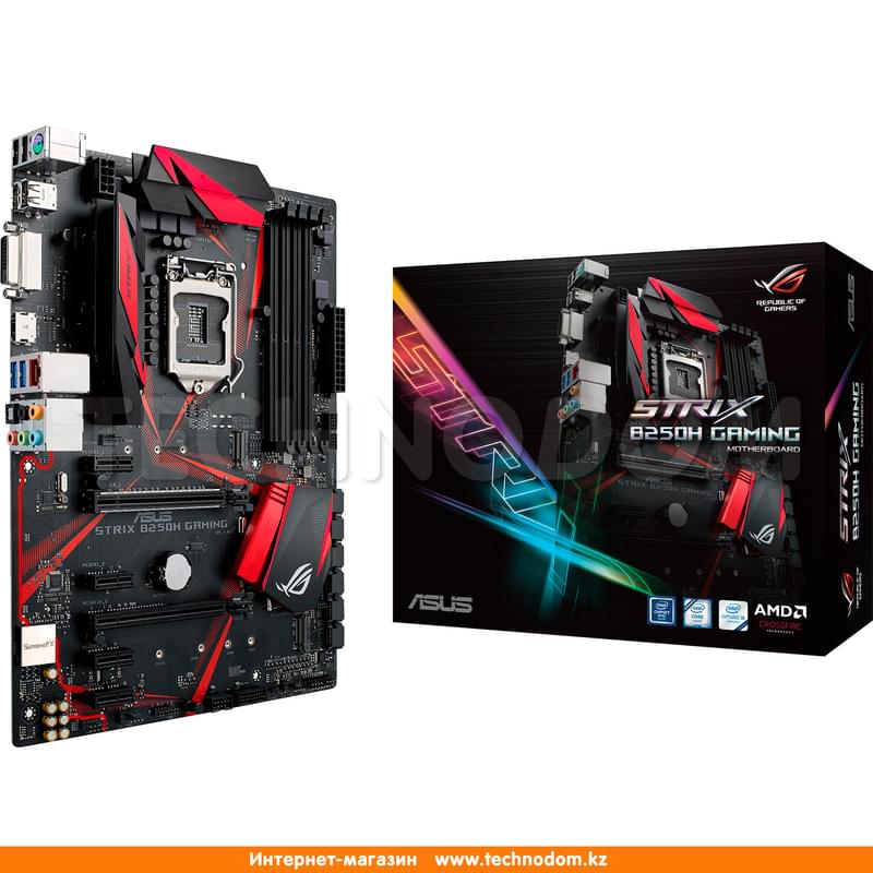 Материнская плата Asus STRIX B250H Gaming 4DDR4 PCI-E 2x16 4x1 (HDMI) ATX - фото #6, Technodom.kz
