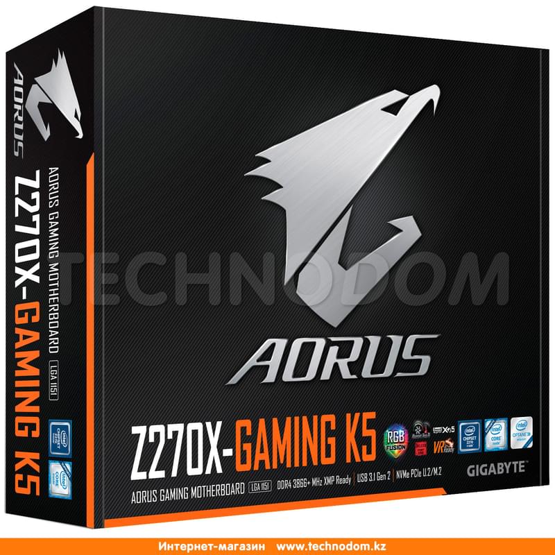Материнская плата Gigabyte GA-Z270X-Gaming K5 LGA1151 4DDR4 PCI-E 3x16 3x1 (HDMI+DP) ATX - фото #9, Technodom.kz