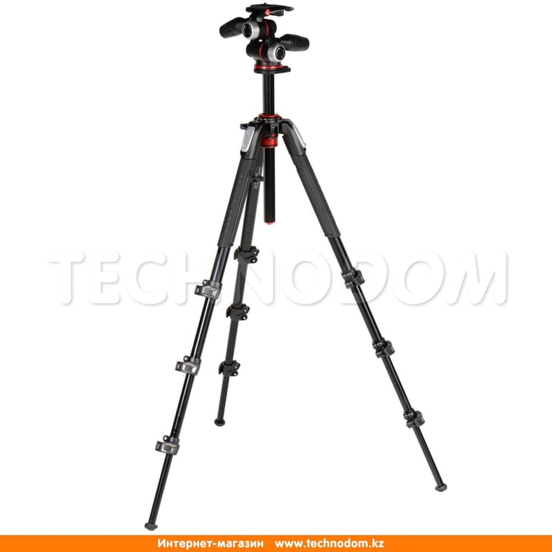 Штатив MANFROTTO 190 алюминиевый 4-секционный с 3-осевой головкой (MK190XPRO4-3W) - фото #1, Technodom.kz