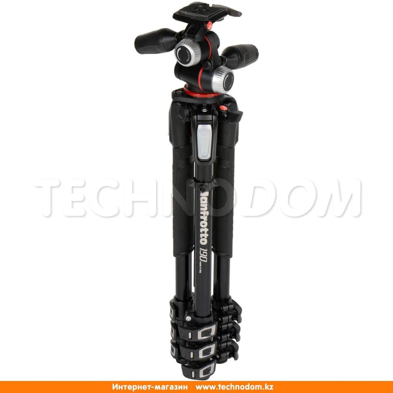 Штатив MANFROTTO 190 алюминиевый 4-секционный с 3-осевой головкой (MK190XPRO4-3W) - фото #2, Technodom.kz
