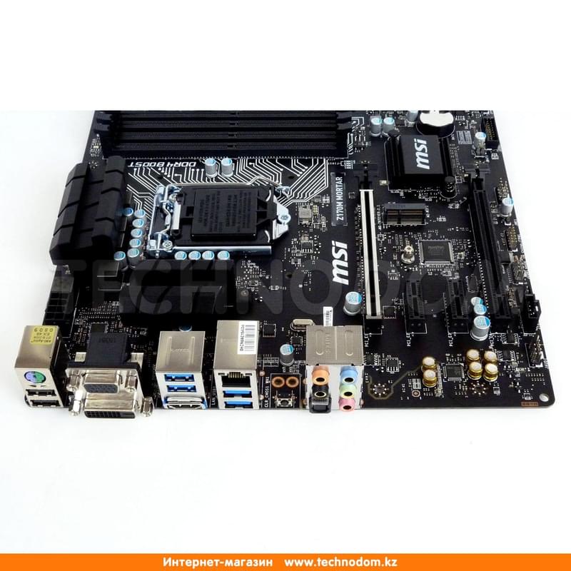 Материнская плата MSI Z170M Mortar LGA1151 4DDR4 PCI-E 2x16 2x1 (HDMI+DVI-D+VGA) mATX - фото #5, Technodom.kz