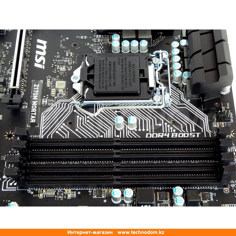 Материнская плата MSI Z170M Mortar LGA1151 4DDR4 PCI-E 2x16 2x1 (HDMI+DVI-D+VGA) mATX - фото #6, Technodom.kz