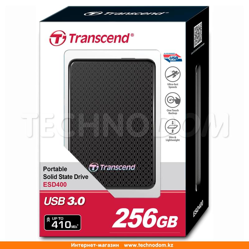 Внешний SSD 1.8" 256GB Transcend StoreJet ESD400K, USB 3.0 (TS256GESD400K) - фото #2, Technodom.kz