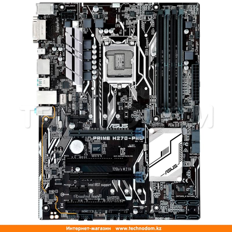 Материнская плата Asus PRIME H270-PRO LGA1151 4DDR4 2xPCI-E (HDMI+DP+DVI) ATX - фото #0, Technodom.kz