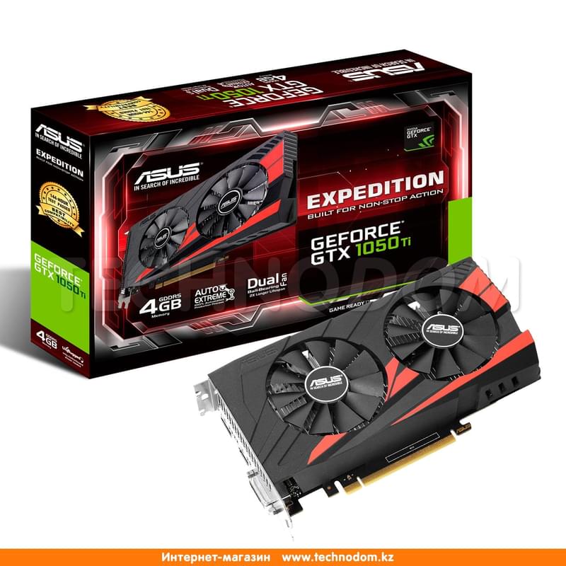 Видеокарта ASUS GeForce GTX 1050Ti Expedition 4Gb 128bit/G5 (HDMI+DP+DVI-D) (EX-GTX1050Ti-4G) - фото #2, Technodom.kz