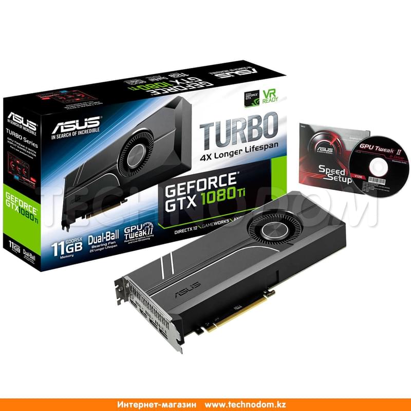 Видеокарта Asus GeForce GTX 1080Ti 11Gb 352bit/G5X (2HDMI+2DP) (TURBO-GTX1080TI-11G) - фото #5, Technodom.kz