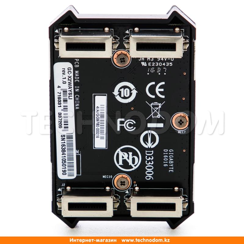 SLI-мост Gigabyte GC-X2WAYSLI 1.0 PCI-E Xtreme Gaming SLI HB bridge (1 slot spacing) - фото #3, Technodom.kz