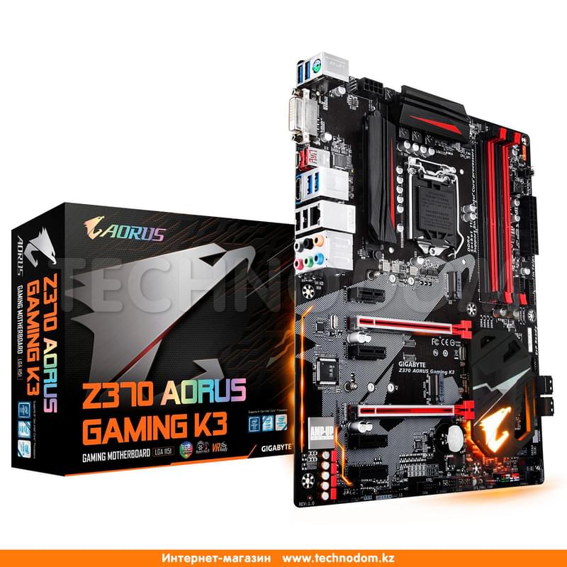 Материнская плата Gigabyte Z370 AORUS Gaming K3 LGA1151 4DDR4 PCI-E 2x16 4x1 (HDMI+DVI-D) ATX - фото #5, Technodom.kz