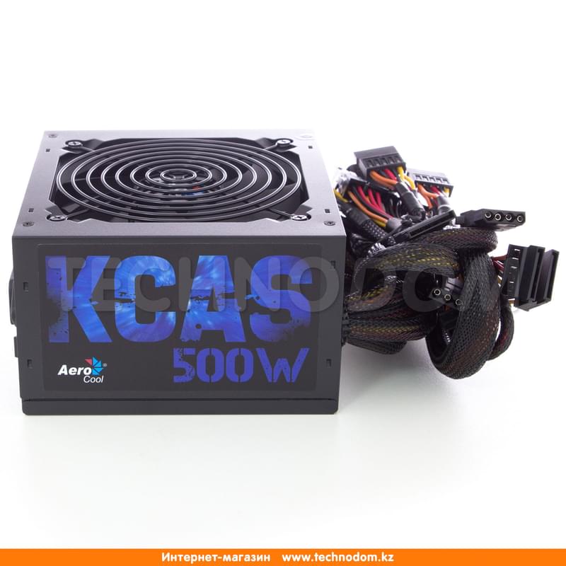 Блок питания Aerocool ATX 500W (KCAS-500W) 20+4 pin, 4+4pin, 7*Sata, 4*Molex, 1*FDD, 4*PCI-E 6+2 pin - фото #0, Technodom.kz