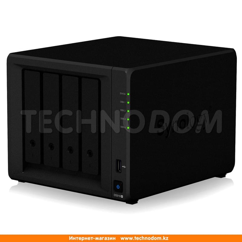 Сетевой-накопитель Synology DS918+ 4xHDD 3.5" SATA-III (DS918+) - фото #1, Technodom.kz