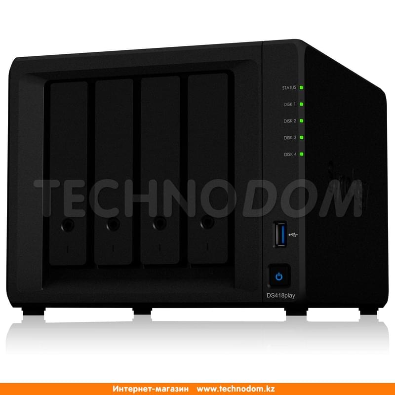 Сетевой-накопитель Synology DS418play 4xHDD 3.5" SATA-III (DS418play) RAID - фото #0, Technodom.kz