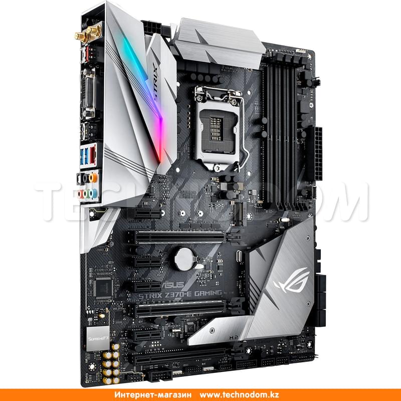 Материнская плата Asus ROG STRIX Z370-E GAMING LGA1151 4DDR4 PCI-E 3x16 4x1 (HDMI+DP+DVI-D) ATX - фото #1, Technodom.kz