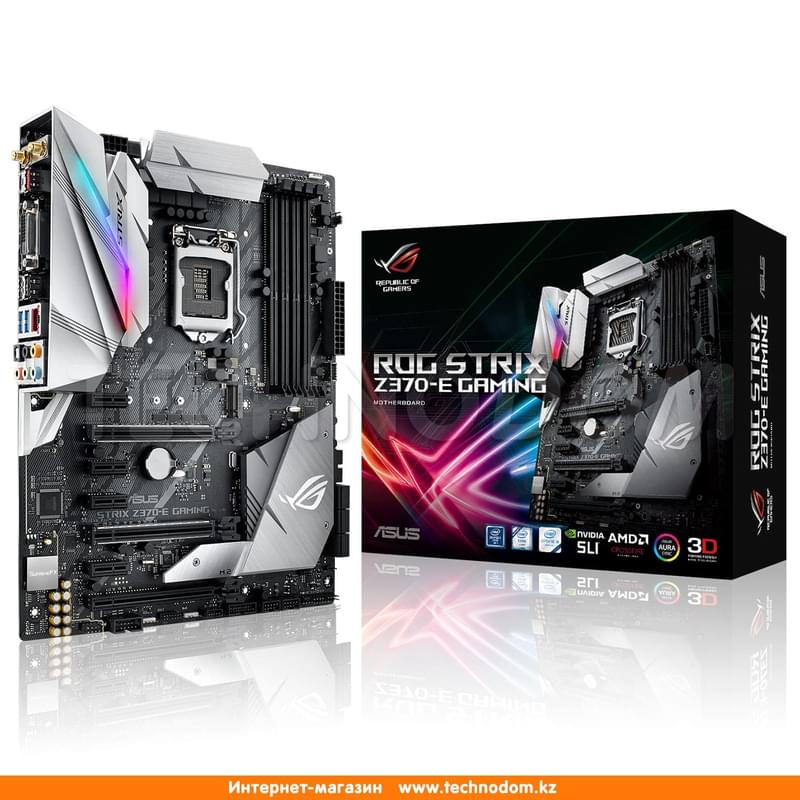 Материнская плата Asus ROG STRIX Z370-E GAMING LGA1151 4DDR4 PCI-E 3x16 4x1 (HDMI+DP+DVI-D) ATX - фото #7, Technodom.kz
