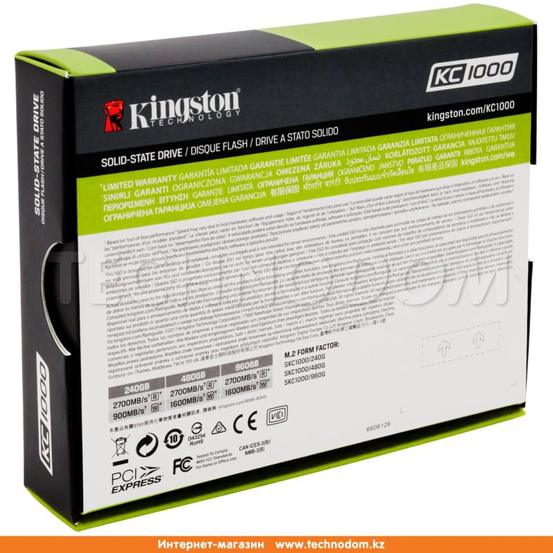 Внутренний SSD M.2 2280 960GB Kingston KC1000 PCIe 3.0 x4 NVMe MLC (SKC1000/960G) - фото #4, Technodom.kz