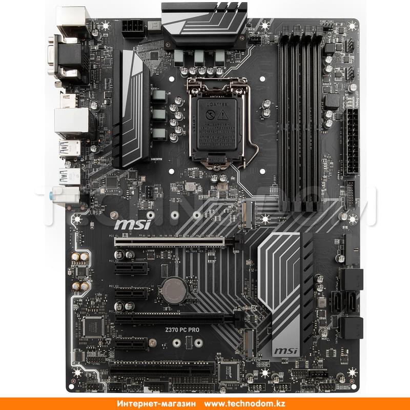 Материнская плата MSI Z370 PC PRO LGA1151 4DDR4 PCI-E 2x16 3x1 (HDMI+DVI-D+VGA) ATX - фото #0, Technodom.kz