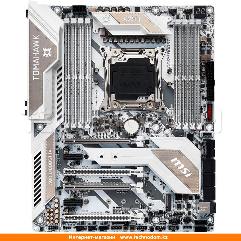 Материнская плата MSI X299 TOMAHAWK ARCTIC LGA2066 8DDR4 PCI-E 4x16 2x1 ATX - фото #0, Technodom.kz