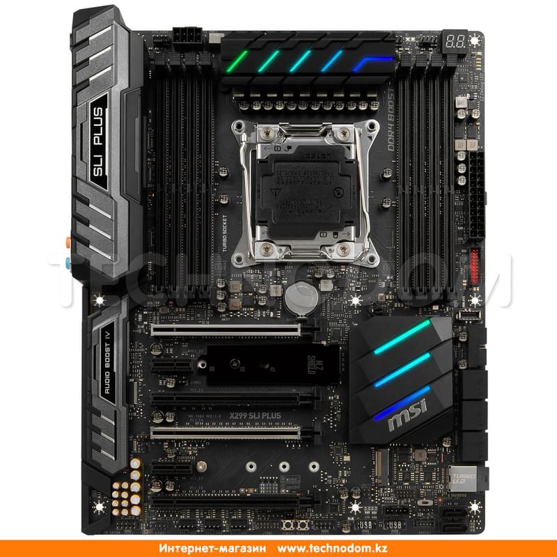 Материнская плата MSI X299 SLI PLUS LGA2066 8DDR4 PCI-E 4x16 2x1 ATX - фото #1, Technodom.kz