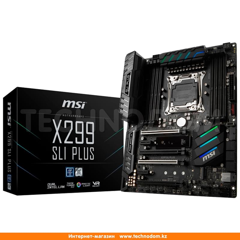 Материнская плата MSI X299 SLI PLUS LGA2066 8DDR4 PCI-E 4x16 2x1 ATX - фото #4, Technodom.kz