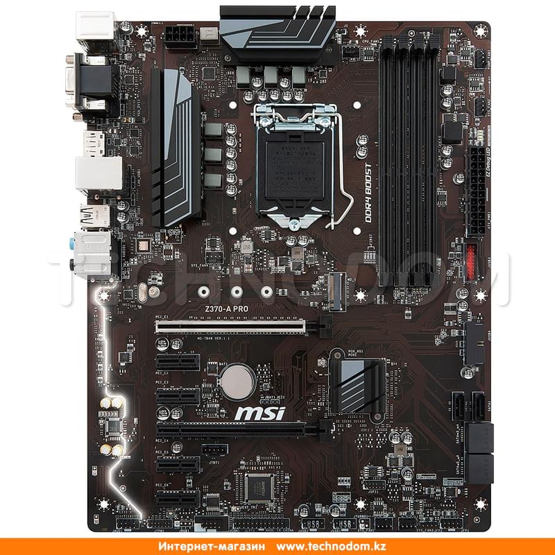 Материнская плата MSI Z370-A PRO LGA1151 4DDR4 PCI-E 2x16 4x1 (DP+DVI-D+VGA) ATX - фото #0, Technodom.kz