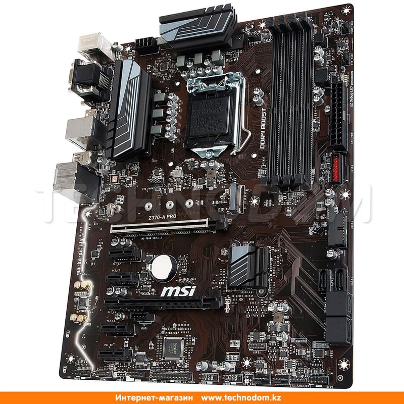Материнская плата MSI Z370-A PRO LGA1151 4DDR4 PCI-E 2x16 4x1 (DP+DVI-D+VGA) ATX - фото #1, Technodom.kz