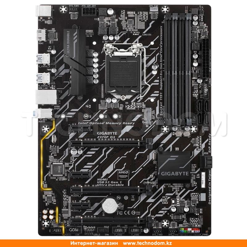 Материнская плата Gigabyte Z370P D3 LGA1151 4DDR4 3x16 3x1 (HDMI) ATX BOX - фото #0, Technodom.kz
