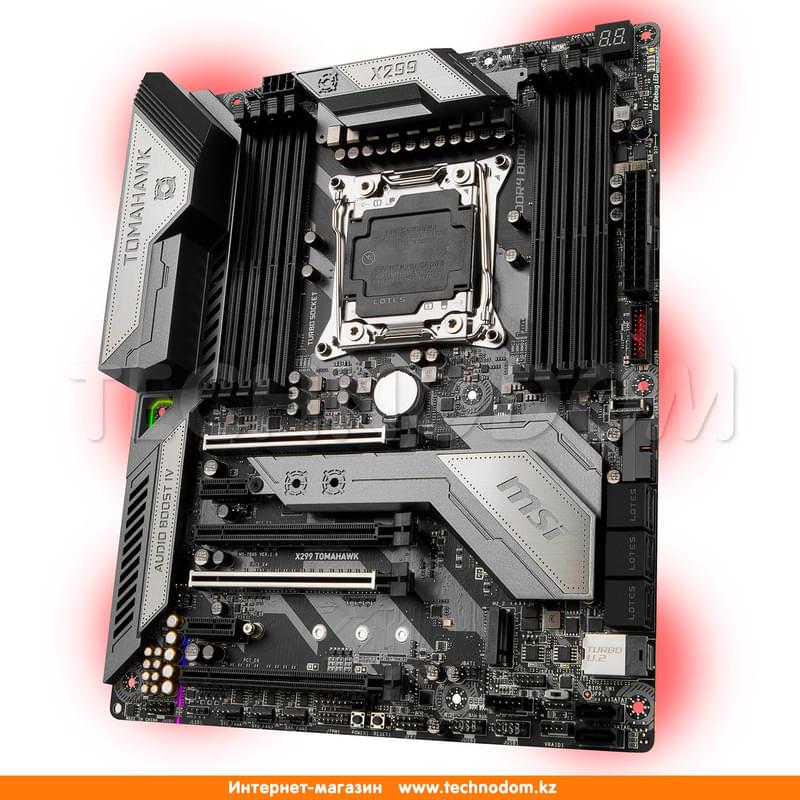 Материнская плата MSI X299 TOMAHAWK AC LGA2066 8DDR4 PCI-E 4x16 2x1 BT ATX - фото #2, Technodom.kz