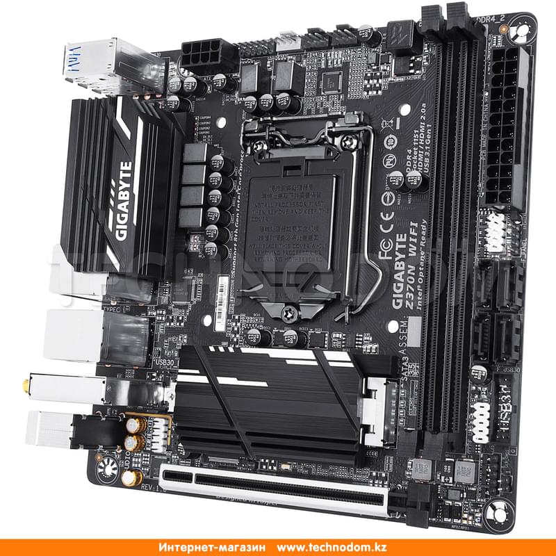 Материнская плата Gigabyte Z370N WIFI LGA1151 2xDDR4 PCI-E 1x16 (2HDMI+DP) mITX BOX - фото #1, Technodom.kz