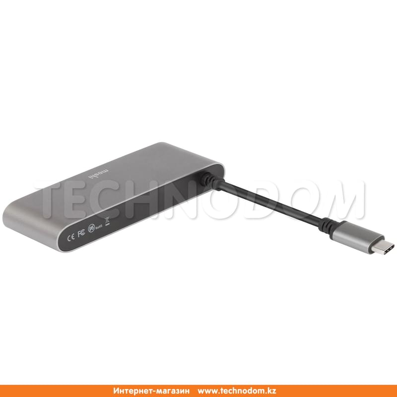 Мультимедийный адаптер Type-C - 1*HDMI, 2*USB 3.1, 1*SD Card Reader, Moshi, Gray (99MO084213) - фото #3, Technodom.kz