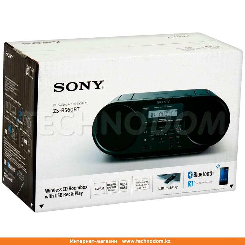Магнитола Sony ZS-RS60BT, Black - фото #3, Technodom.kz