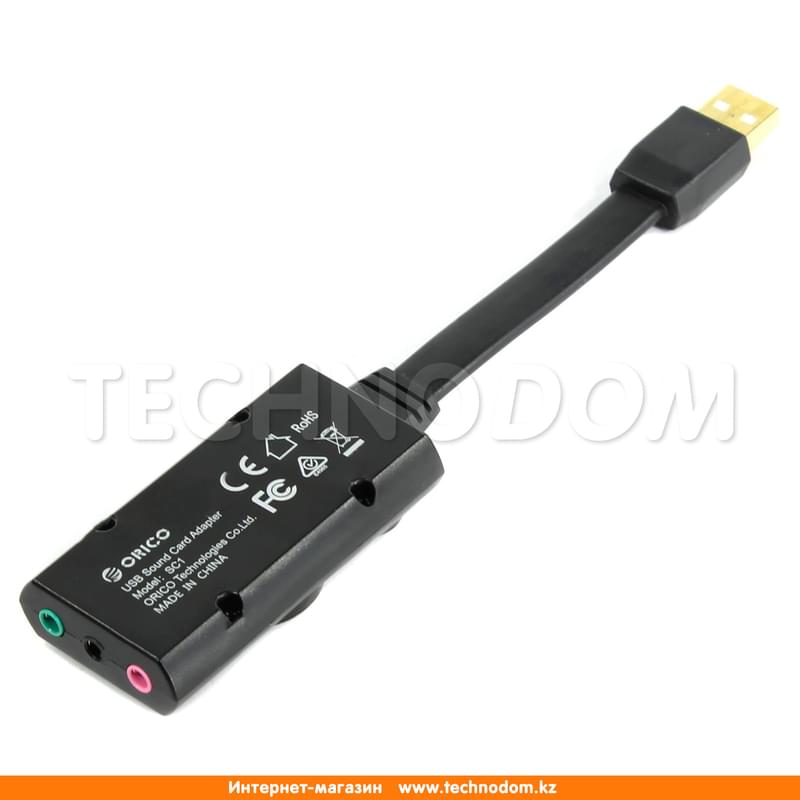 Звуковая карта USB 2.0 ORICO SC1-BK - фото #1, Technodom.kz