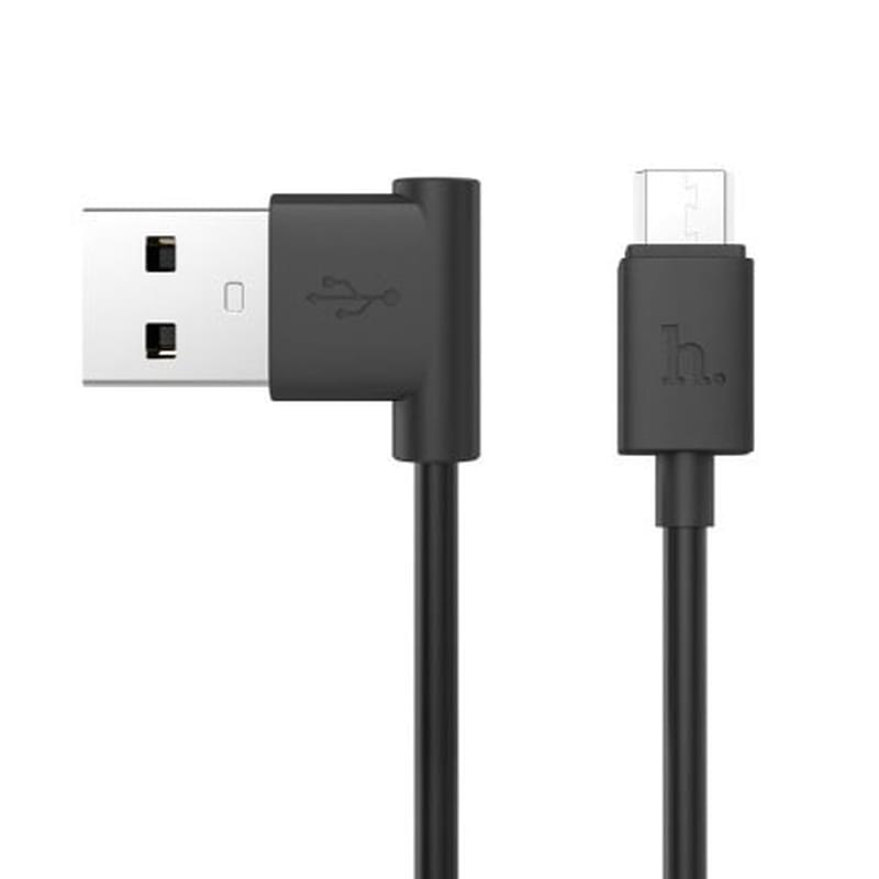 Кабель USB 2.0 - Micro USB (L Shape), HOCO, 1,2м, Черный (UPM10) - фото #0, Technodom.kz